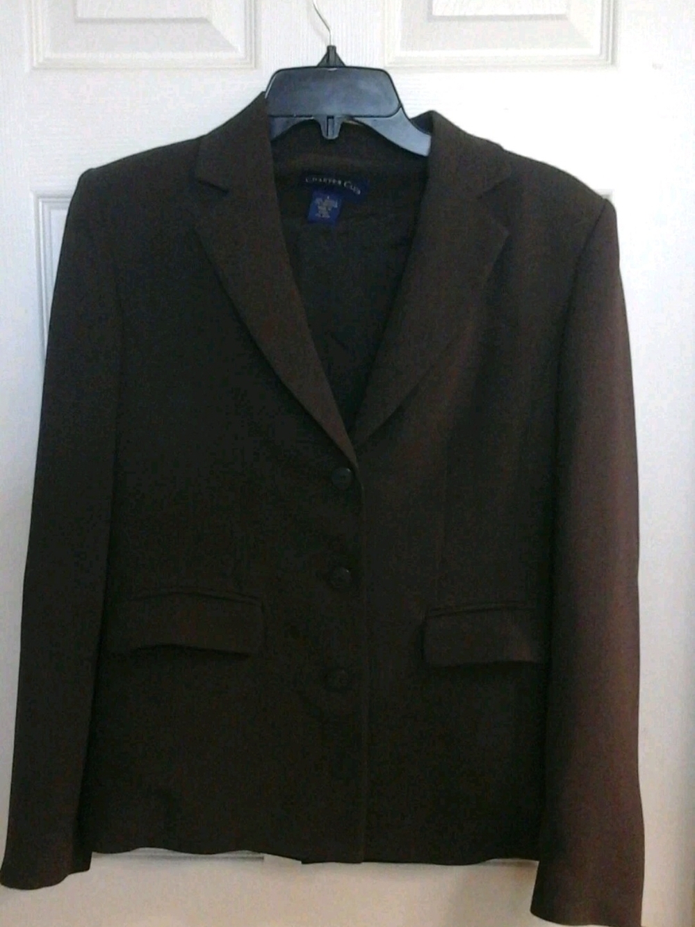Y2K Charter Club blazer, women's sz 4, Chocolate Brown, lined, Pockets, EUC